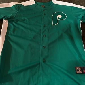Philadelphia Phillies Majestic Cooperstown Collection St Patrick’s jersey XL
